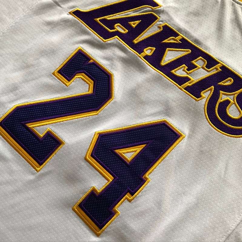 Los Angeles Lakers White #24 BRYANT Basketball Jersey 02 (Closely Stitched)