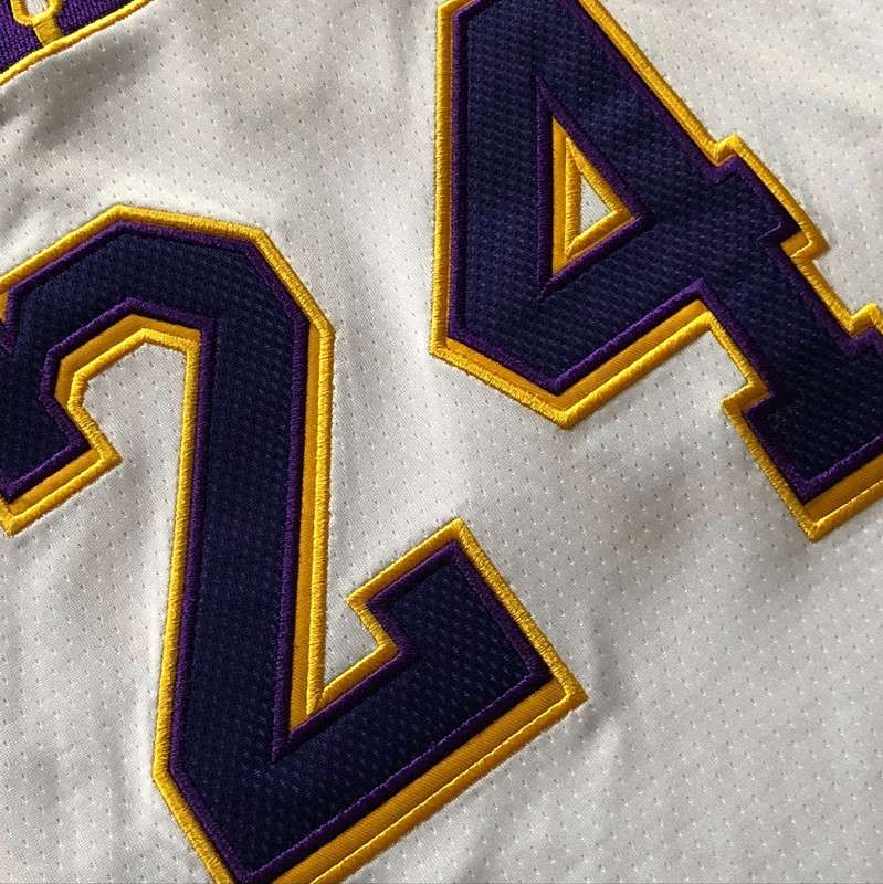 Los Angeles Lakers White #24 BRYANT Basketball Jersey 02 (Closely Stitched)