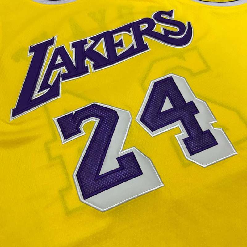 Los Angeles Lakers Yellow #24 BRYANT Basketball Jersey (Closely Stitched)