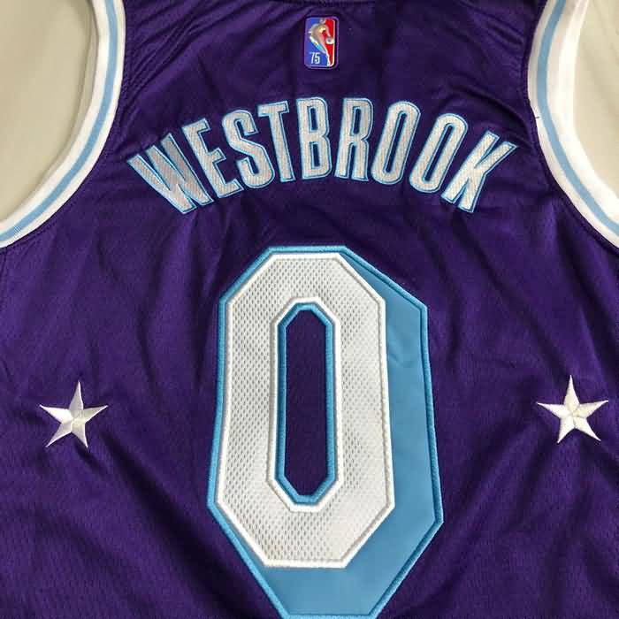 Los Angeles Lakers 21/22 Purple #0 WESTBROOK City Basketball Jersey (Closely Stitched)