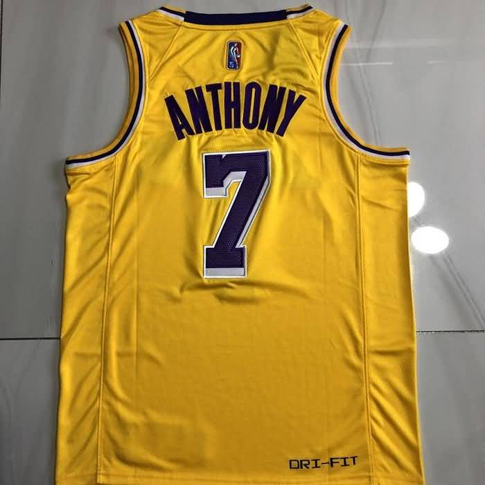 Los Angeles Lakers 21/22 Yellow #7 ANTHONY Basketball Jersey (Closely Stitched)