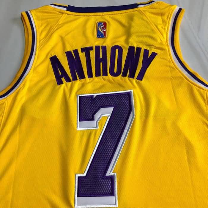 Los Angeles Lakers 21/22 Yellow #7 ANTHONY Basketball Jersey (Closely Stitched)