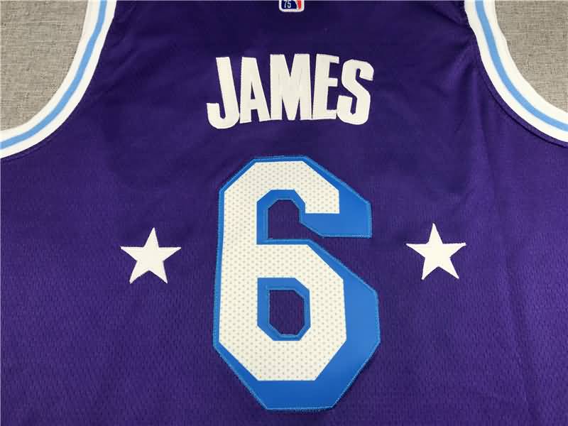 Los Angeles Lakers 21/22 Purple #6 JAMES City Basketball Jersey (Stitched)