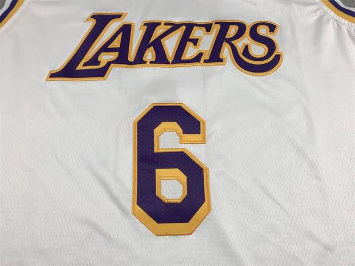 Los Angeles Lakers 21/22 White #6 JAMES Basketball Jersey (Stitched)