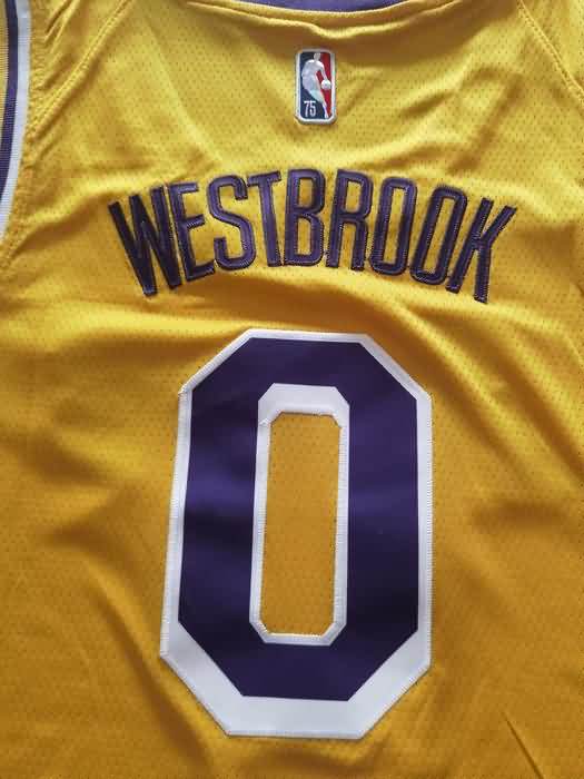 Los Angeles Lakers 21/22 Yellow #0 WESTBROOK Basketball Jersey (Stitched)