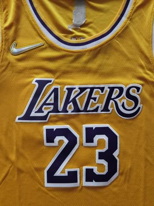 Los Angeles Lakers 21/22 Yellow #23 JAMES Basketball Jersey (Stitched)