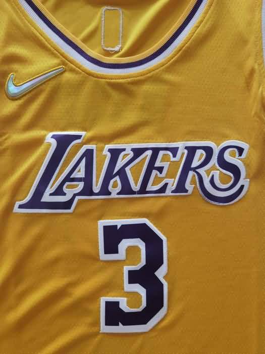 Los Angeles Lakers 21/22 Yellow #3 DAVIS Basketball Jersey (Stitched)