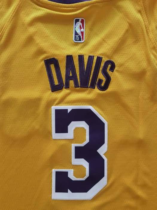 Los Angeles Lakers 21/22 Yellow #3 DAVIS Basketball Jersey (Stitched)