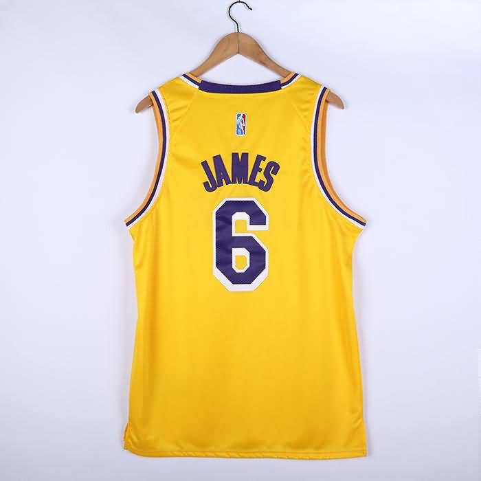 Los Angeles Lakers 21/22 Yellow #6 JAMES Basketball Jersey (Stitched)