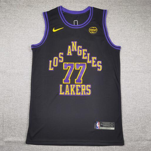 24/25 Los Angeles Lakers Black #77 DONCIC Basketball Jersey (Stitched)