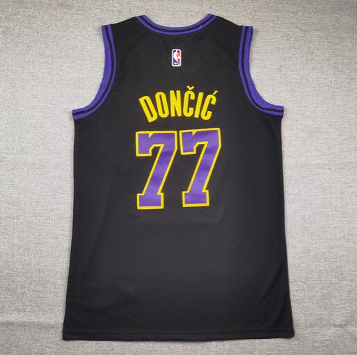 24/25 Los Angeles Lakers Black #77 DONCIC Basketball Jersey (Stitched)