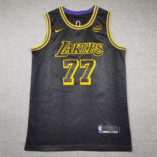 24/25 Los Angeles Lakers Black #77 DONCIC Basketball Jersey (Stitched) 02