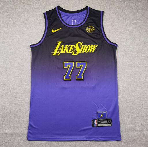 24/25 Los Angeles Lakers Purple #77 DONCIC Basketball Jersey (Stitched) 03