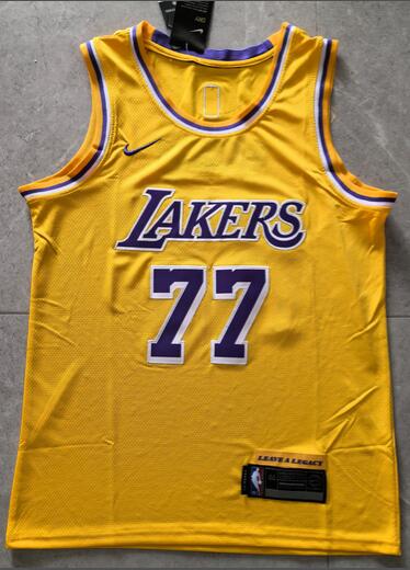 24/25 Los Angeles Lakers Yellow #77 DONCIC Basketball Jersey (Stitched)