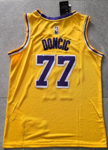 24/25 Los Angeles Lakers Yellow #77 DONCIC Basketball Jersey (Stitched)