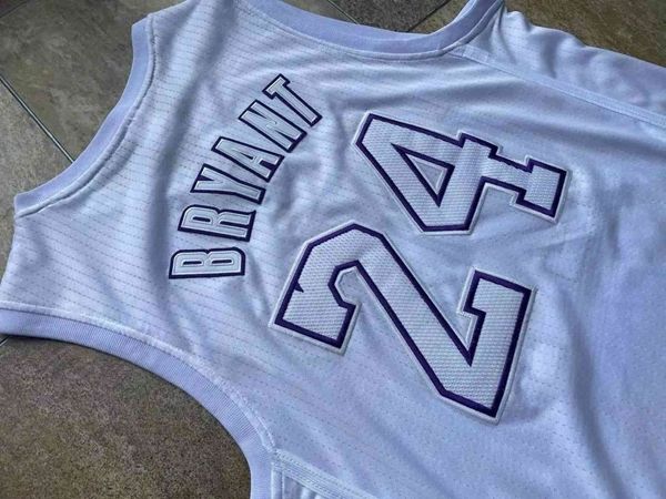 Los Angeles Lakers White #24 BRYANT Basketball Jersey (Closely Stitched) 03