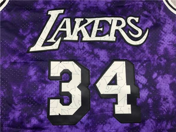 Los Angeles Lakers Purple #34 ONEAL Classics Basketball Jersey 02 (Stitched)