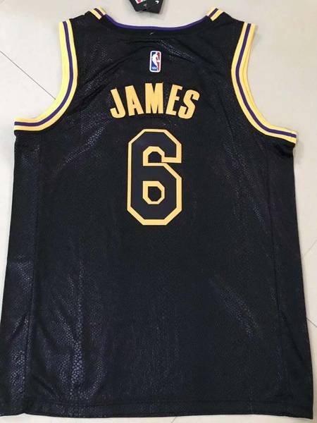 Los Angeles Lakers Black #6 JAMES Basketball Jersey (Stitched)