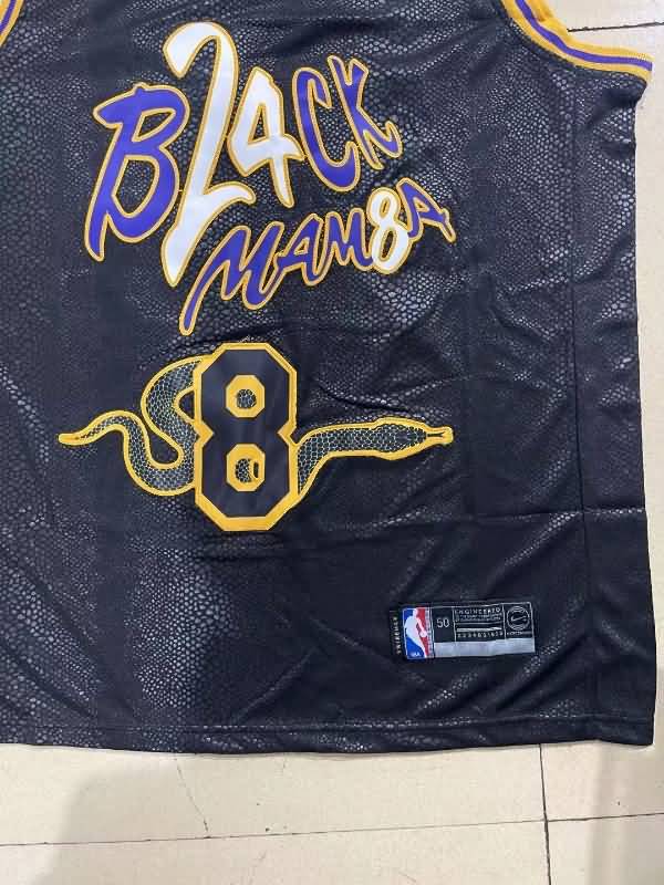 Los Angeles Lakers Black #8 #24 BRYANT Basketball Jersey 03 (Stitched)