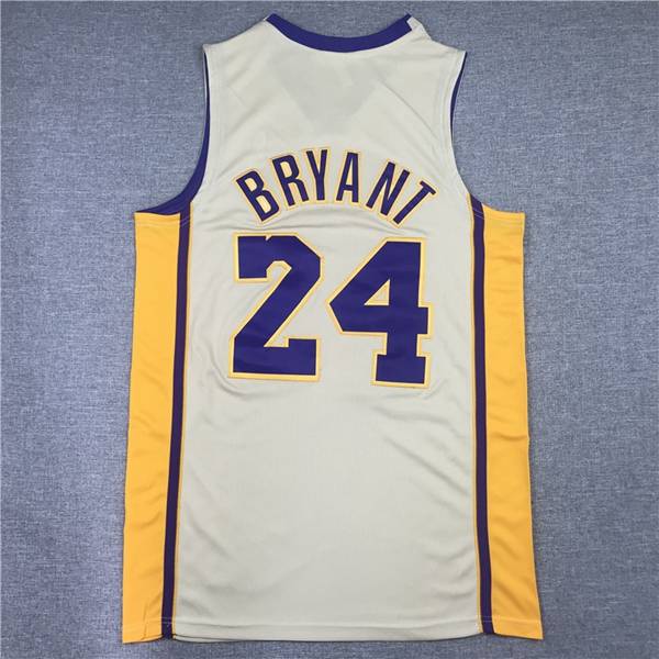 Los Angeles Lakers Cream #24 BRYANT Basketball Jersey (Stitched)