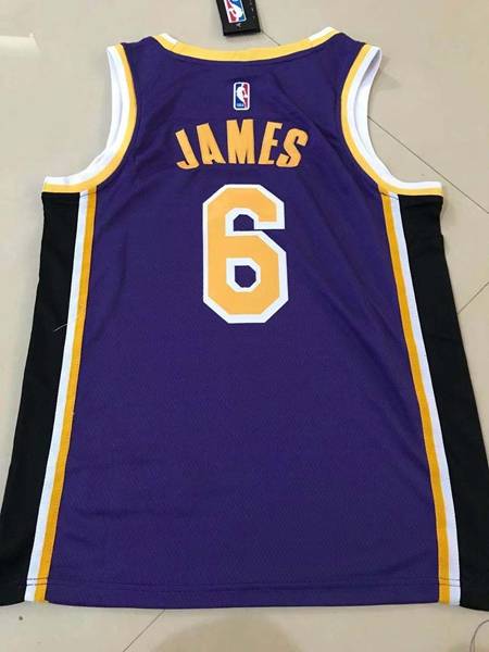 Los Angeles Lakers Purple #6 JAMES Basketball Jersey (Stitched)