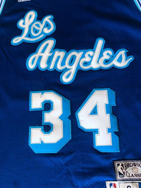 Los Angeles Lakers Blue #34 ONEAL Classics Basketball Jersey (Stitched)