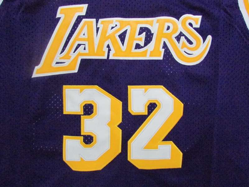 Los Angeles Lakers Purple #32 JOHNSON Classics Basketball Jersey (Stitched)