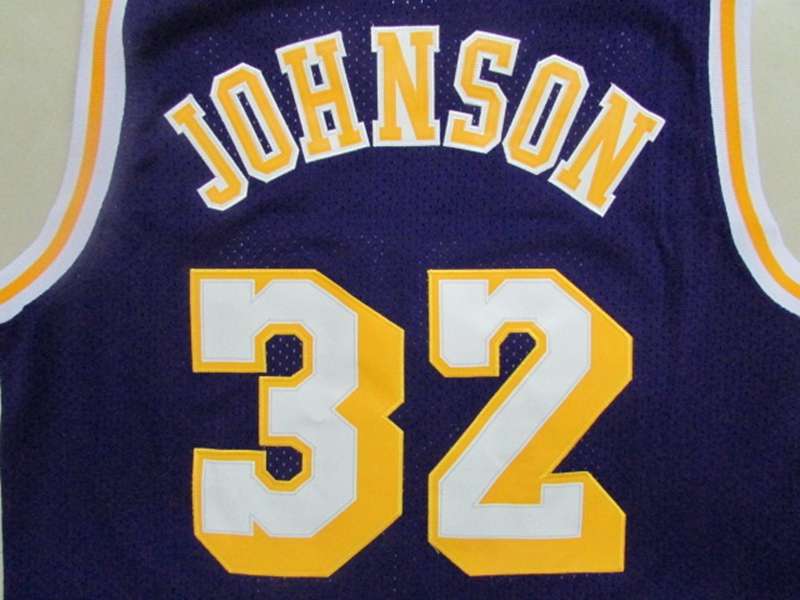 Los Angeles Lakers Purple #32 JOHNSON Classics Basketball Jersey (Stitched)