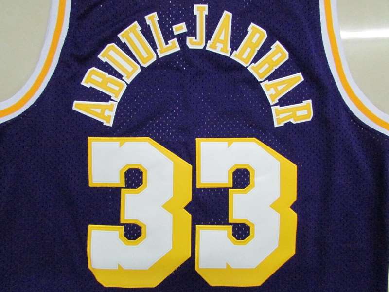 Los Angeles Lakers Purple #33 ABDUL-JABBAR Classics Basketball Jersey 02 (Stitched)