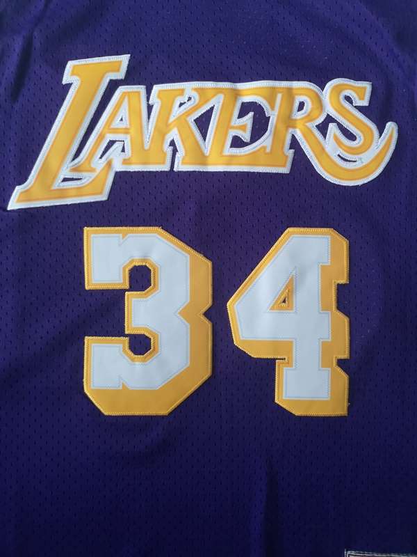 Los Angeles Lakers Purple #34 ONEAL Classics Basketball Jersey (Stitched)