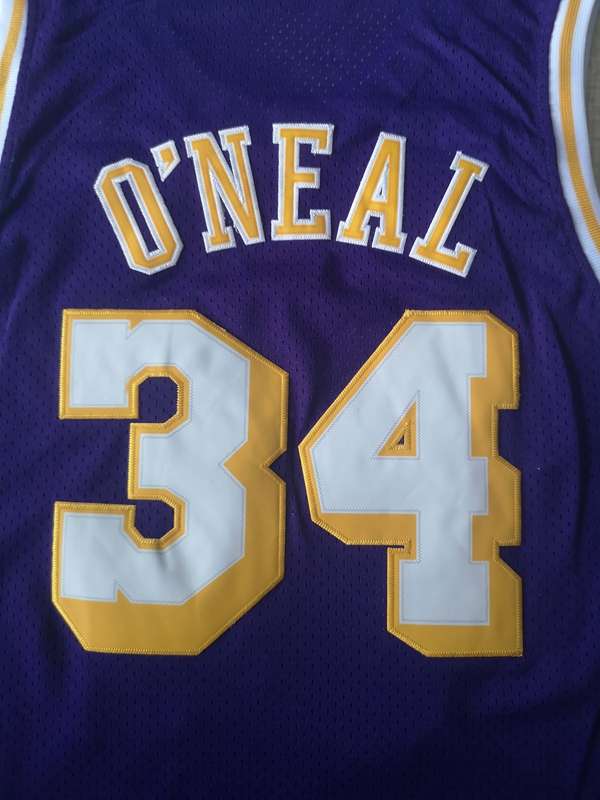 Los Angeles Lakers Purple #34 ONEAL Classics Basketball Jersey (Stitched)