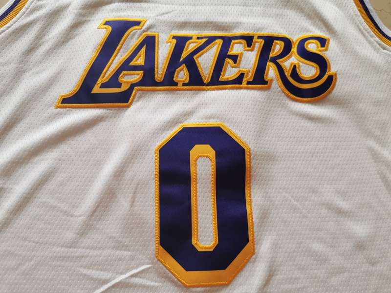 Los Angeles Lakers White #0 KUZMA Classics Basketball Jersey (Stitched)