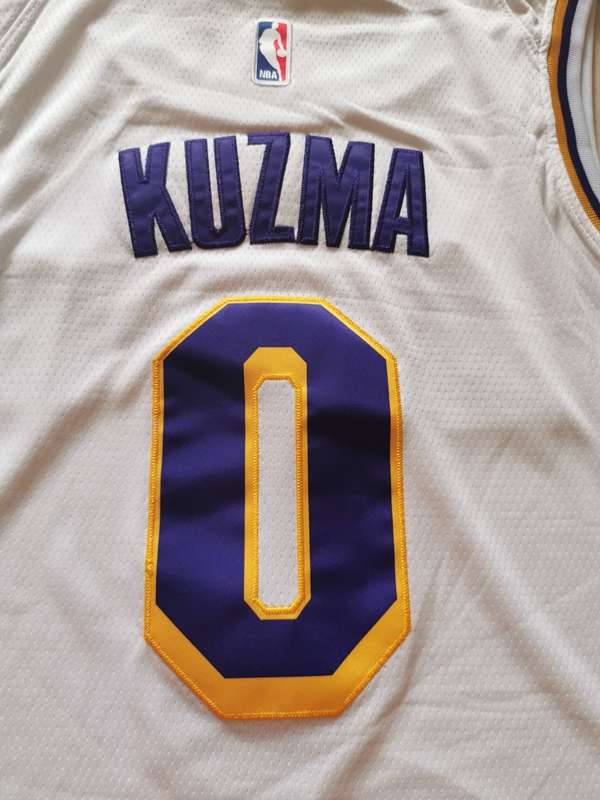 Los Angeles Lakers White #0 KUZMA Classics Basketball Jersey (Stitched)