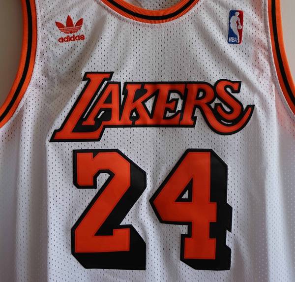 Los Angeles Lakers White Orange #24 BRYANT Classics Basketball Jersey (Stitched)