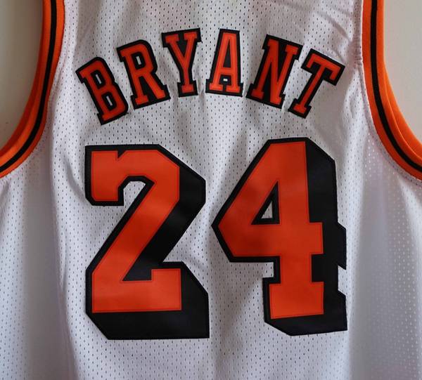 Los Angeles Lakers White Orange #24 BRYANT Classics Basketball Jersey (Stitched)