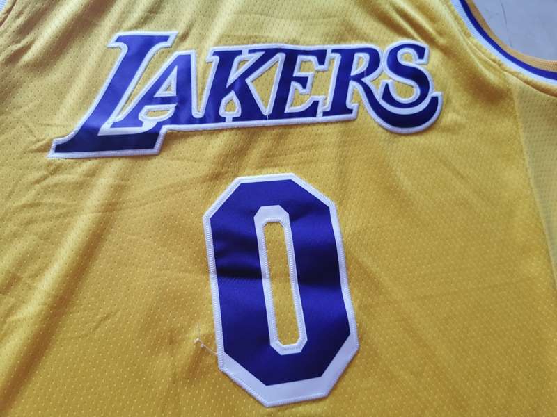 Los Angeles Lakers Yellow #0 KUZMA Classics Basketball Jersey (Stitched)