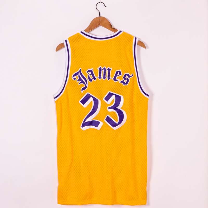 Los Angeles Lakers Yellow #23 JAMES Classics Basketball Jersey (Stitched)