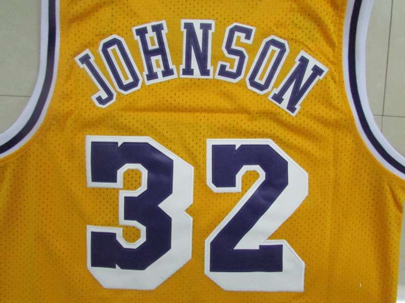 Los Angeles Lakers Yellow #32 JOHNSON Classics Basketball Jersey (Stitched)