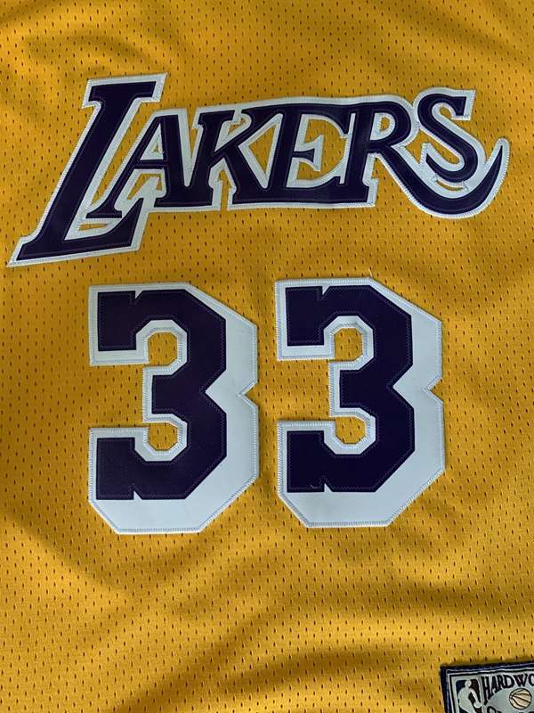 Los Angeles Lakers Yellow #33 ABDUL-JABBAR Classics Basketball Jersey (Stitched)