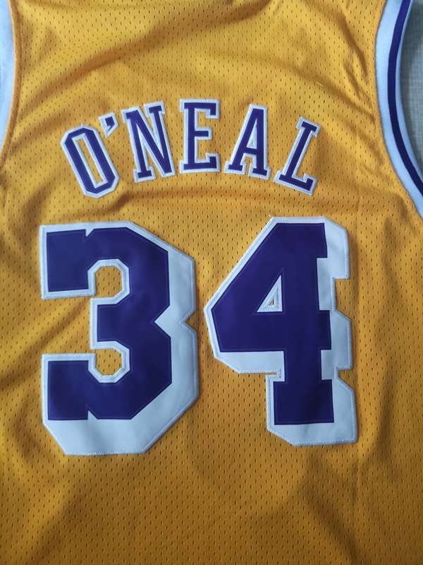 Los Angeles Lakers Yellow #34 ONEAL Classics Basketball Jersey (Stitched)