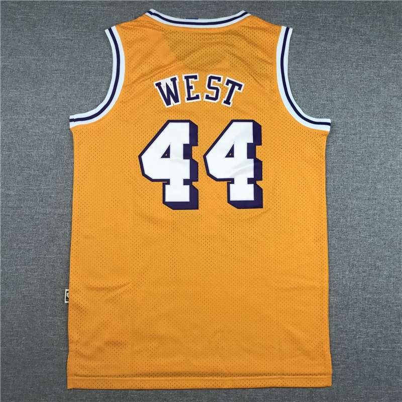 Los Angeles Lakers Yellow #44 WEST Classics Basketball Jersey (Stitched)