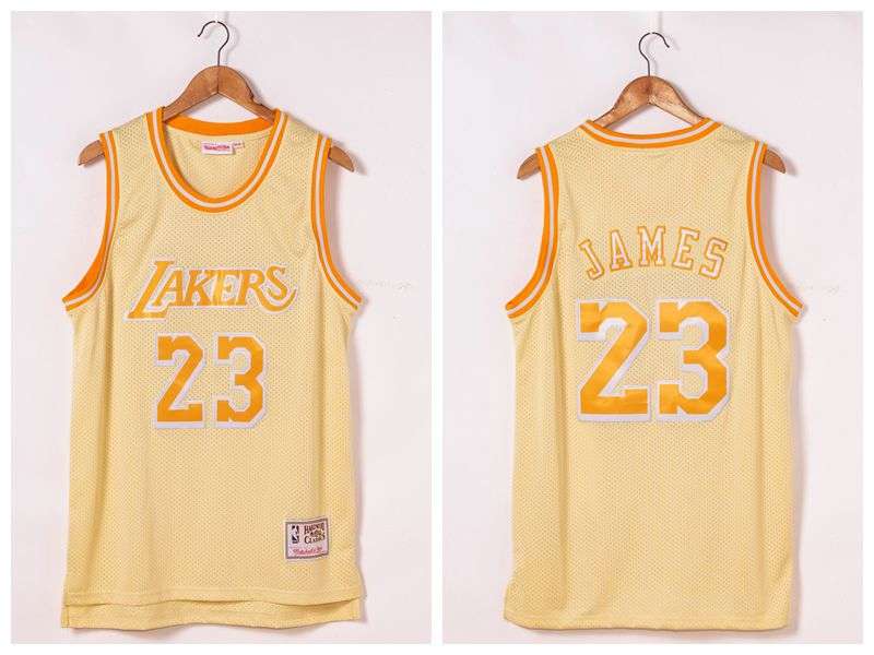 Los Angeles Lakers Gold #23 JAMES Basketball Jersey (Stitched)