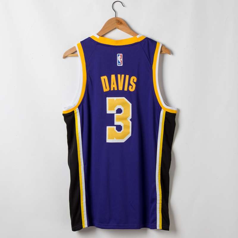 Los Angeles Lakers Purple #3 DAVIS Basketball Jersey (Stitched)