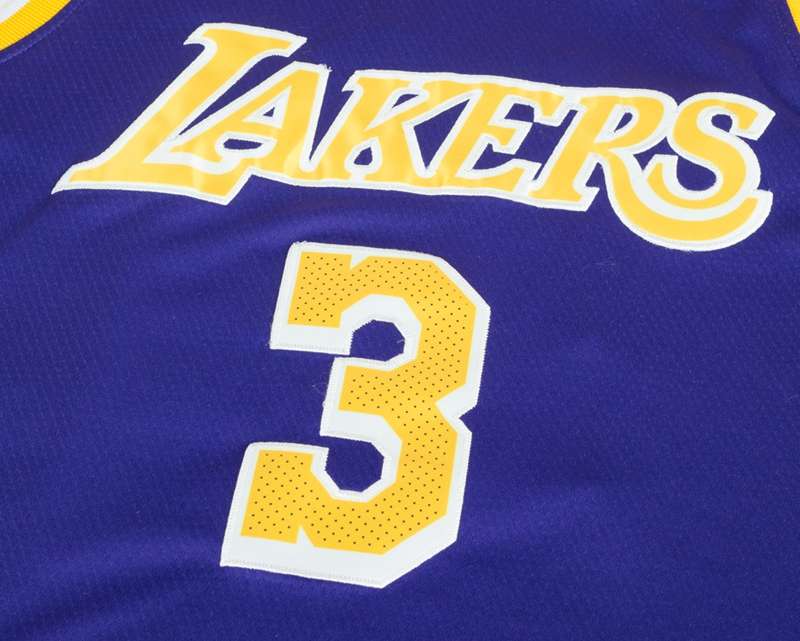 Los Angeles Lakers Purple #3 DAVIS Basketball Jersey (Stitched)