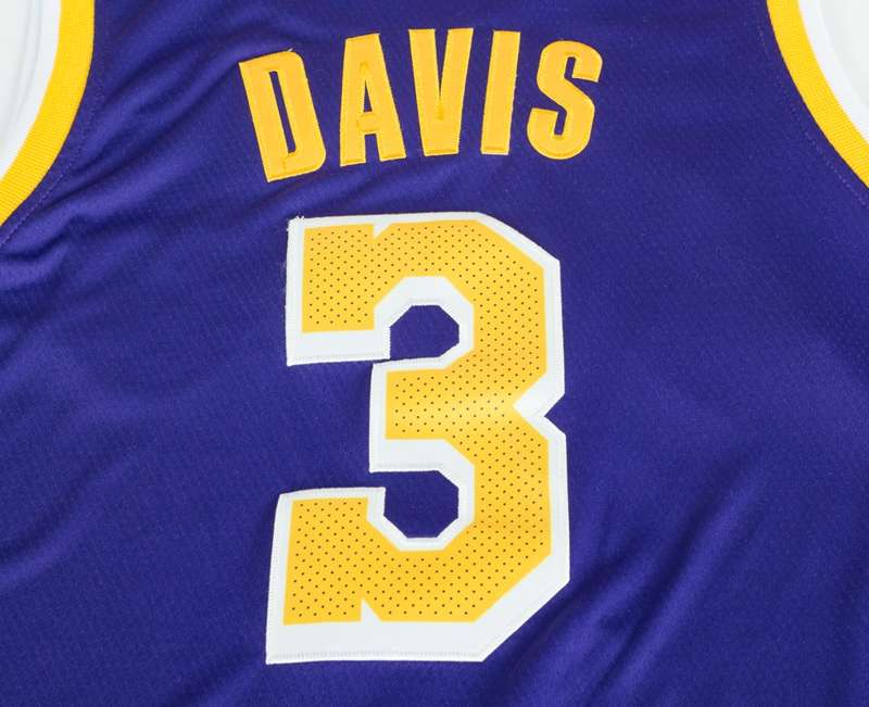 Los Angeles Lakers Purple #3 DAVIS Basketball Jersey (Stitched)