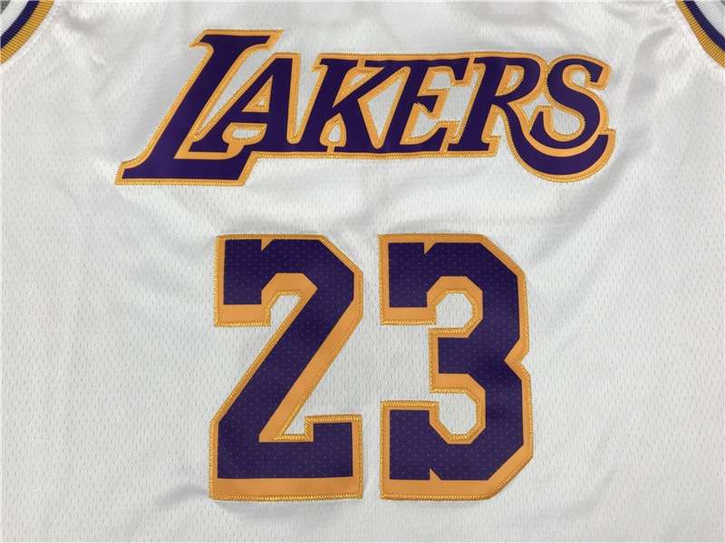 Los Angeles Lakers White #23 JAMES Basketball Jersey 04 (Stitched)