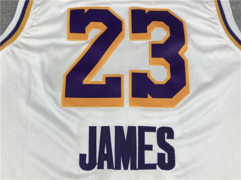 Los Angeles Lakers White #23 JAMES Basketball Jersey 04 (Stitched)