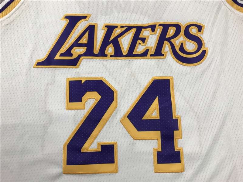 Los Angeles Lakers White #24 BRYANT Basketball Jersey 02 (Stitched)