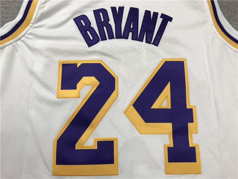 Los Angeles Lakers White #24 BRYANT Basketball Jersey 02 (Stitched)