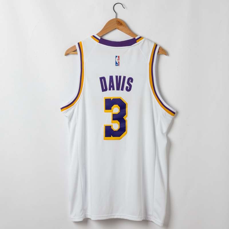 Los Angeles Lakers White #3 DAVIS Basketball Jersey (Stitched)